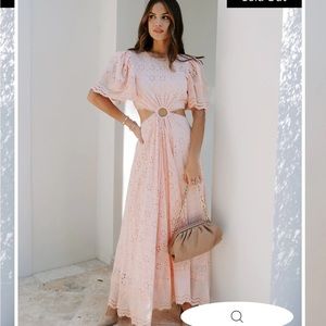Eyelet cut out maxi dress